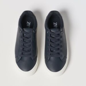 Zara Boys Navy Blue Lace-up Sneakers 5